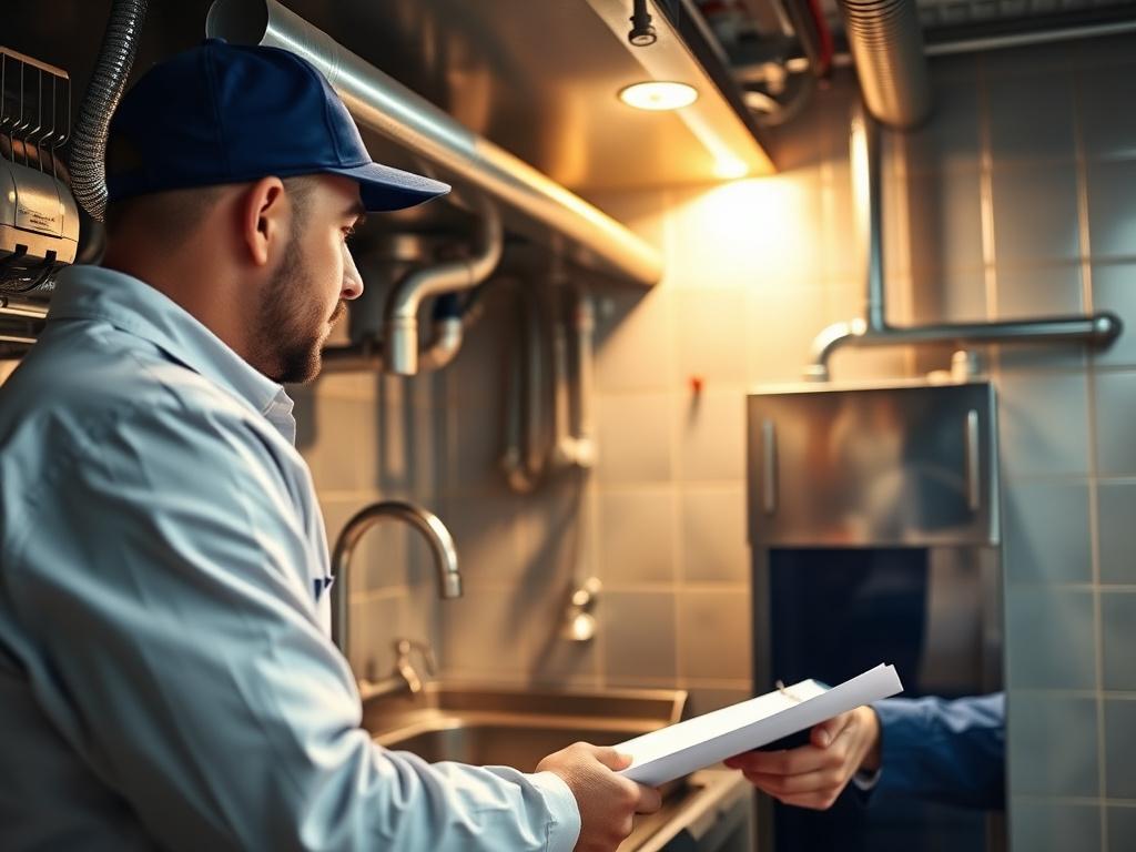 Commercial kitchen plumbing inspection