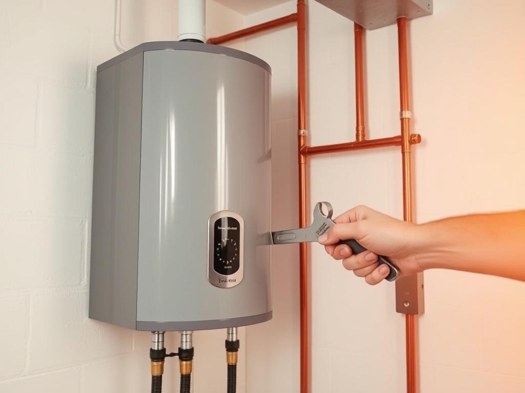 New water heater being installed